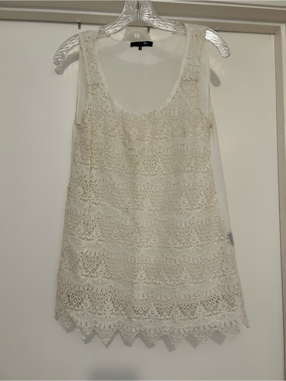 Ryu Cream Layered Crochet Lace Camisole